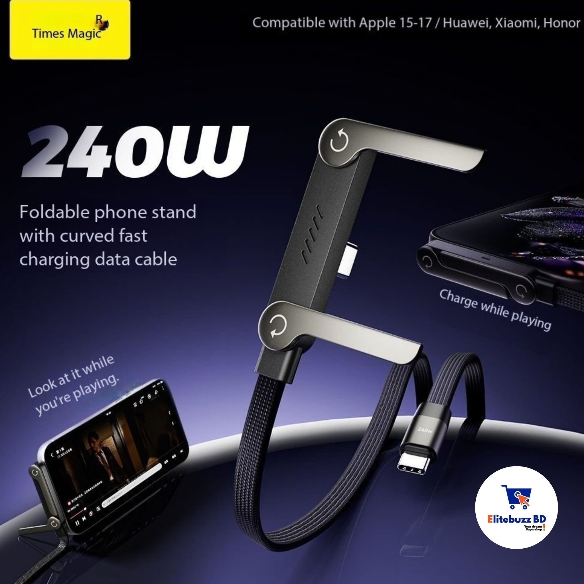 USB cable + phone holder