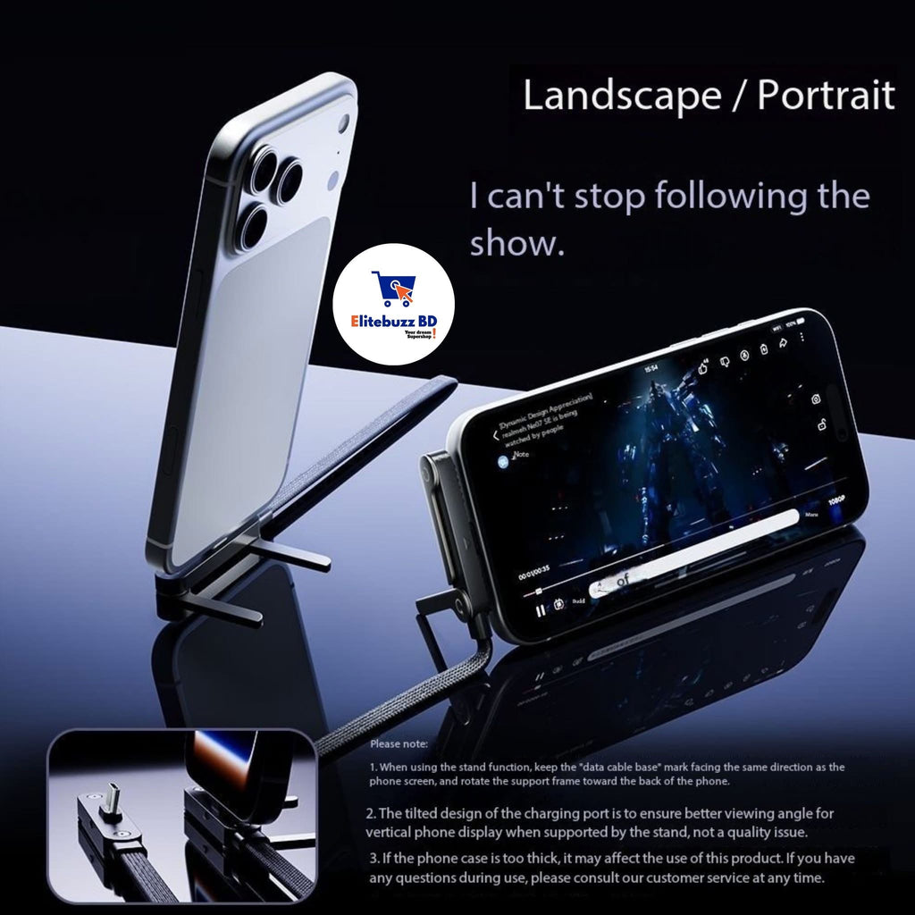 USB cable + phone holder